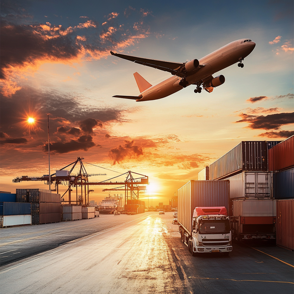 Le transport de marchandises et sa logistique avec camion, bateau et avion