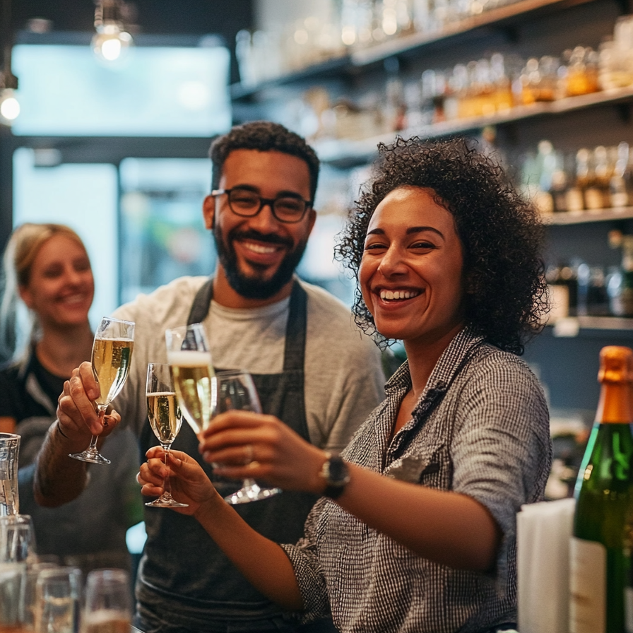 Serveur accueillant des clients dans un restaurant